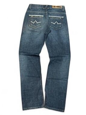 Y2K New Tone Embroidered Buckle Low Rise Slim Bootcut Jeans
